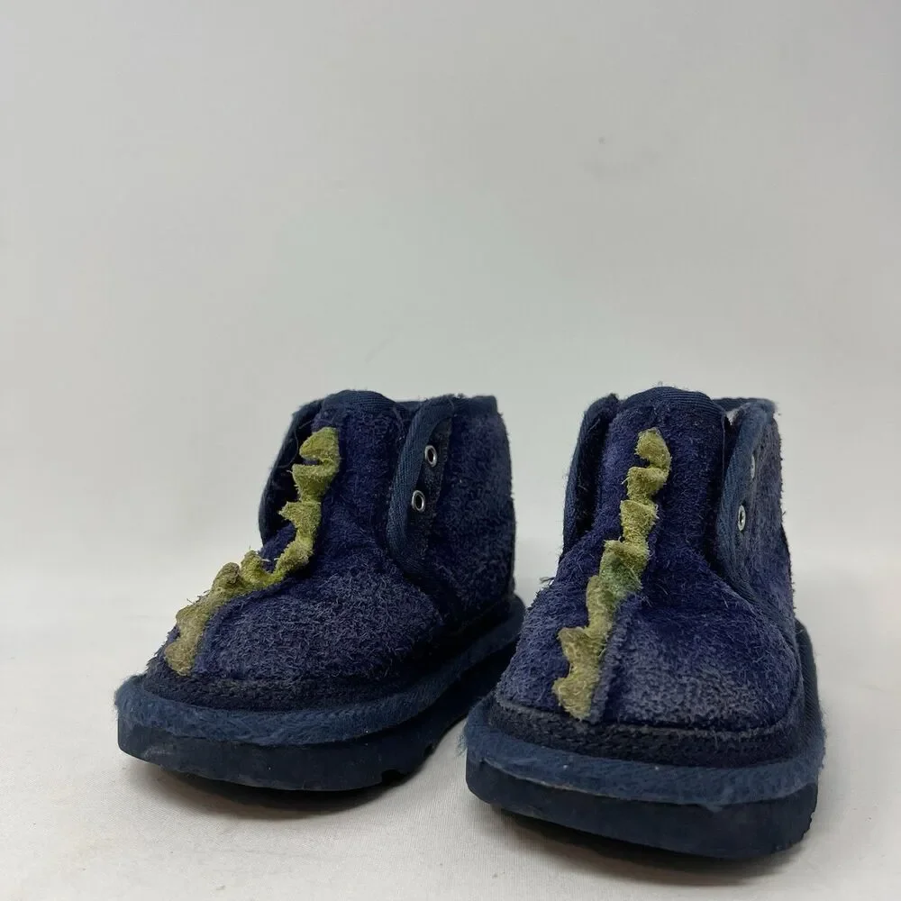 Ugg Australia Kid's sz 6 Dydo Neumel II Dinosaur Navy Blue Boots Toddler Boy